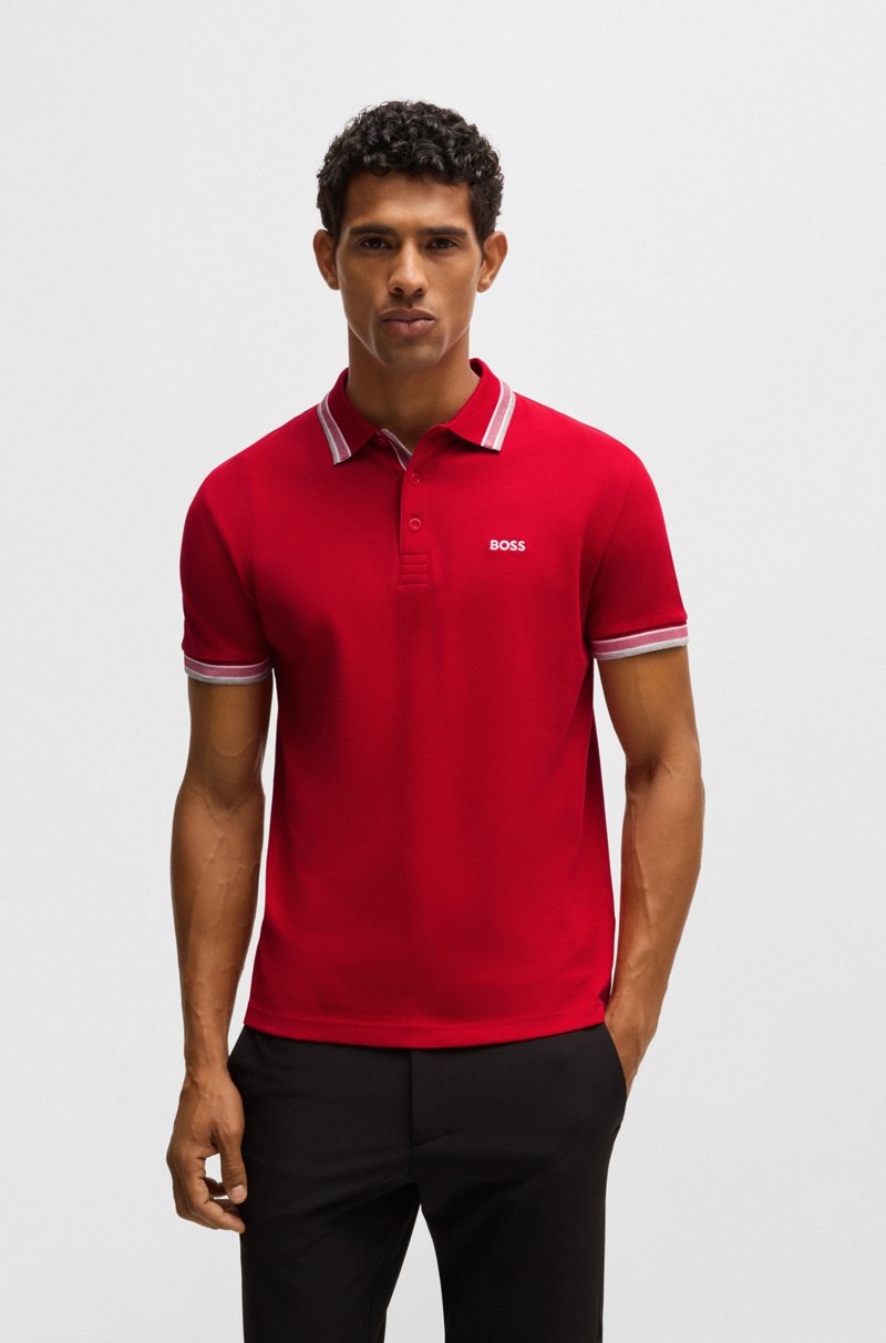Hugo Boss Polo Paddy de piqué de algodón con logo en el reverso del cuello