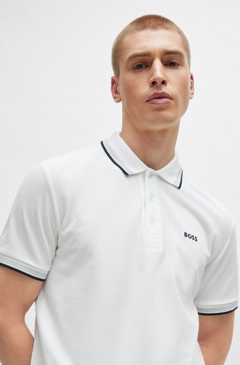 Hugo Boss Polo Paddy De Piqué De Algodón Con Logo En El Reverso Del Cuello