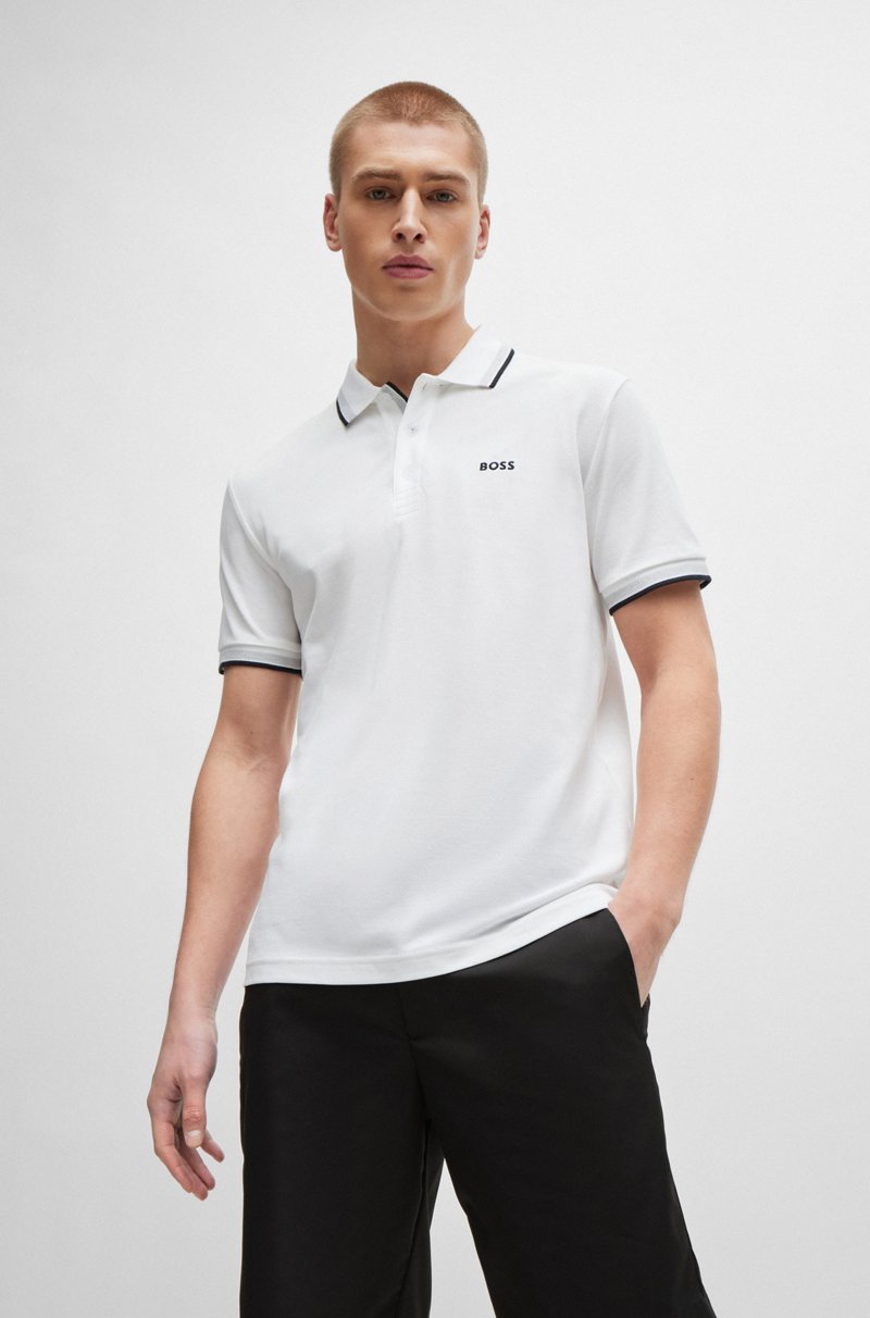 Hugo Boss Polo Paddy de piqué de algodón con logo en el reverso del cuello