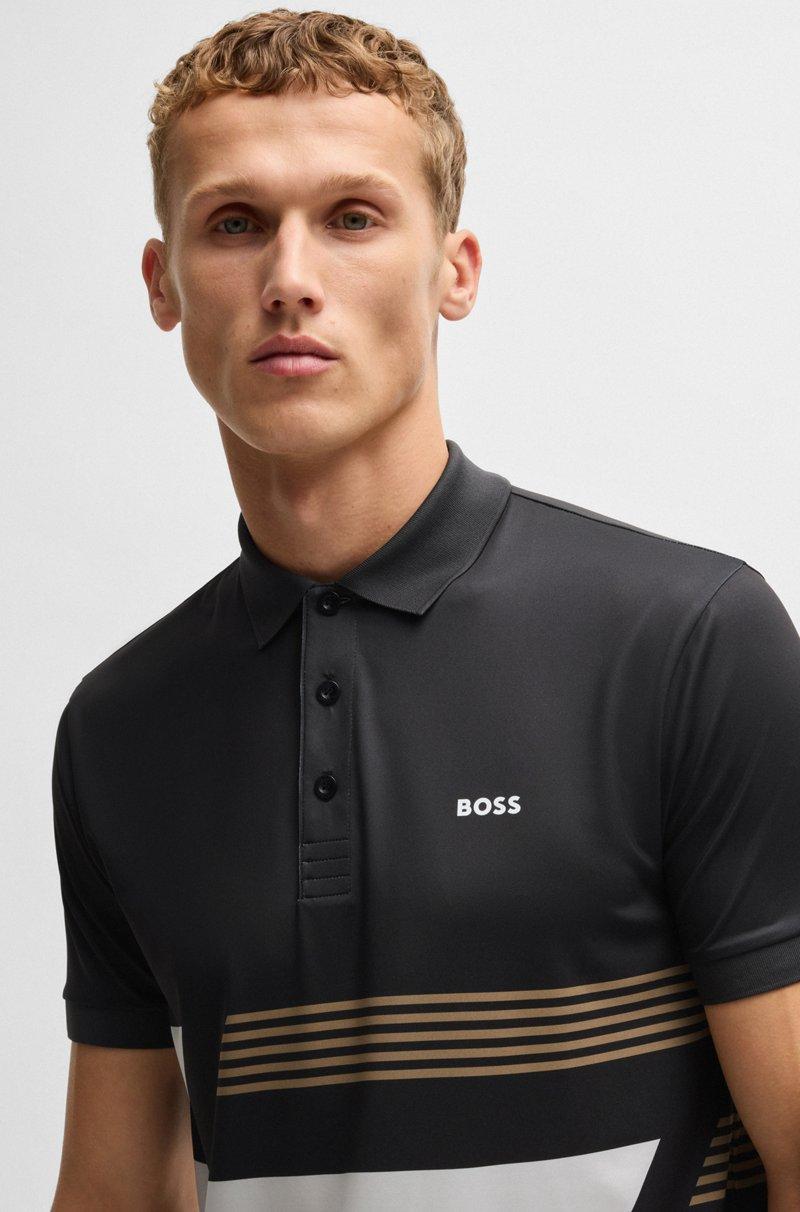 Hugo Boss Polo Paddy En Punto Elástico Con Estampado De Rayas