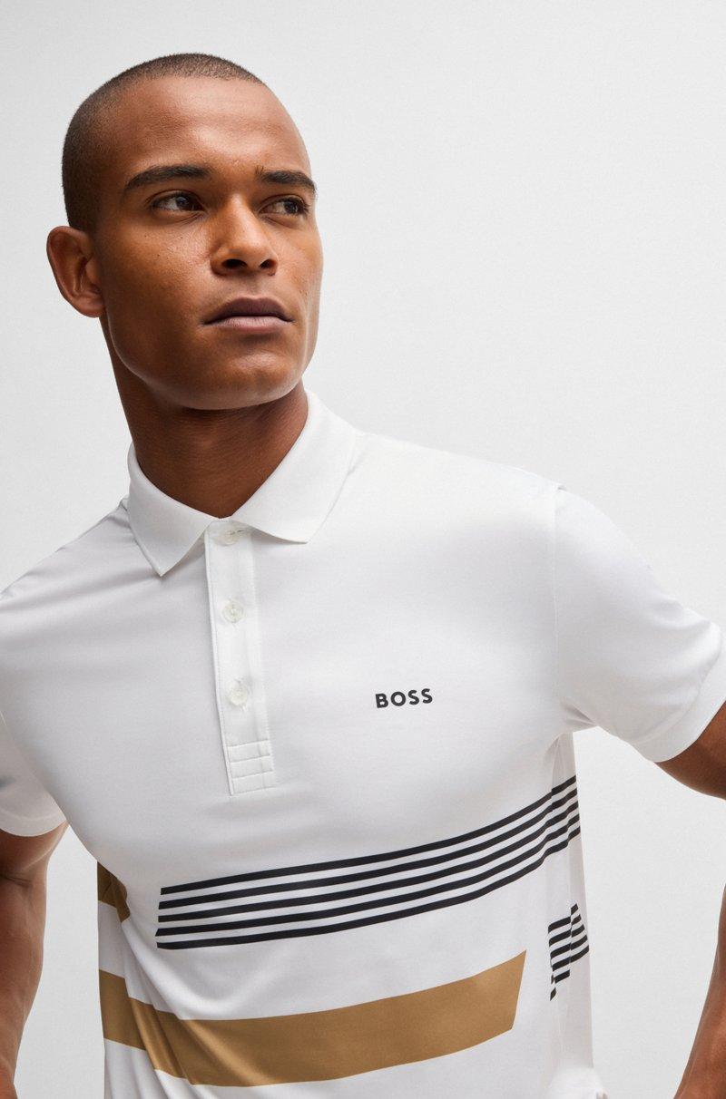 Hugo Boss Polo Paddy En Punto Elástico Con Estampado De Rayas