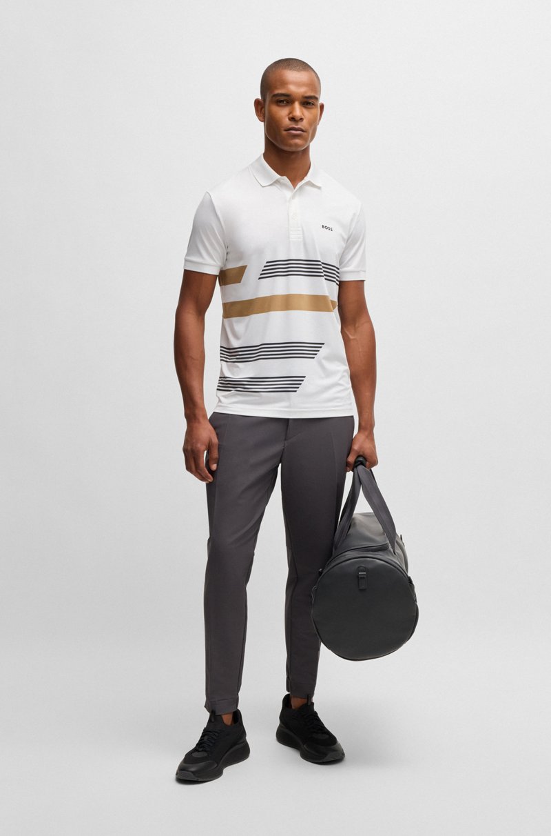 Hugo Boss Polo Paddy En Punto Elástico Con Estampado De Rayas