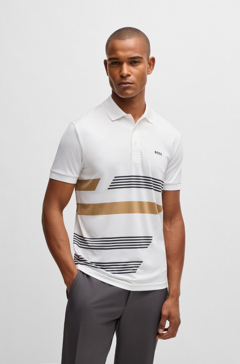 Hugo Boss Polo Paddy en punto elástico con estampado de rayas