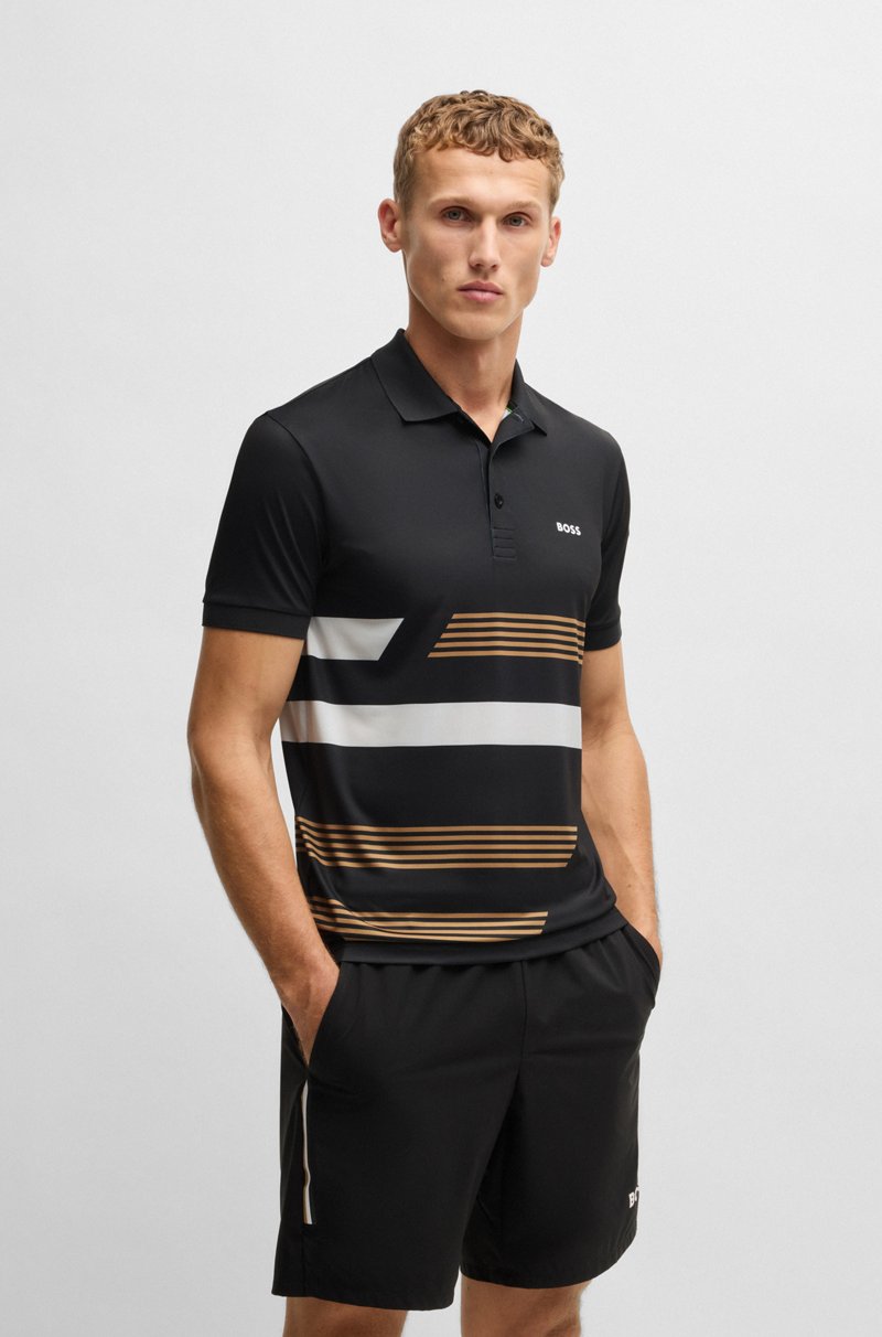 Hugo Boss Polo Paddy en punto elástico con estampado de rayas