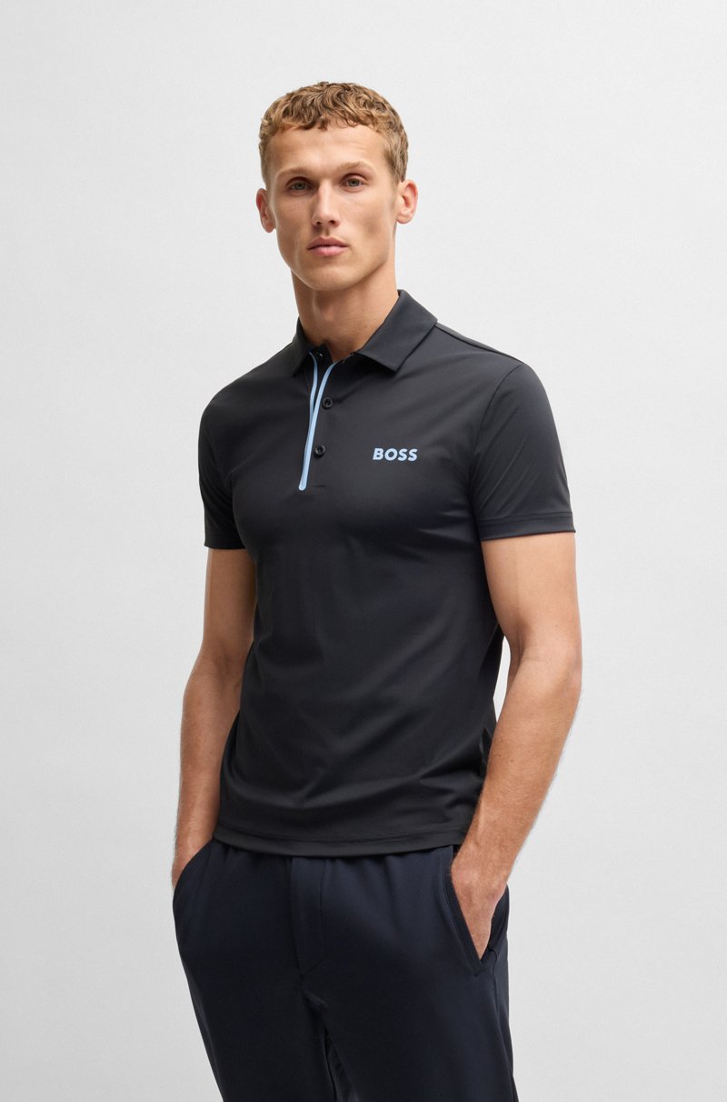 Hugo Boss Polo Paddy en tejido de canalé de secado rápido