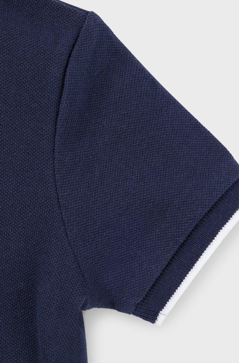 Hugo Boss Polo Para Niños De Piqué De Algodón Con Logo Estampado