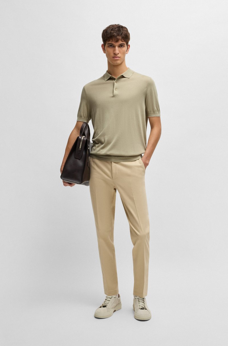 Hugo Boss Polo Regular Fit De Punto De Seda Y Algodón