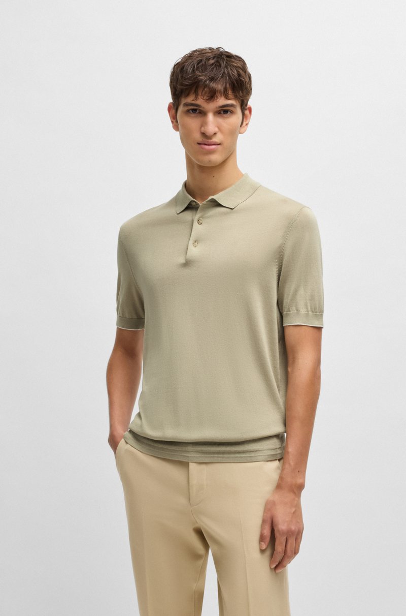 Hugo Boss Polo regular fit de punto de seda y algodón