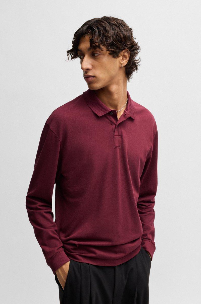 Hugo Boss Polo relaxed fit de piqué de algodón con logo estampado