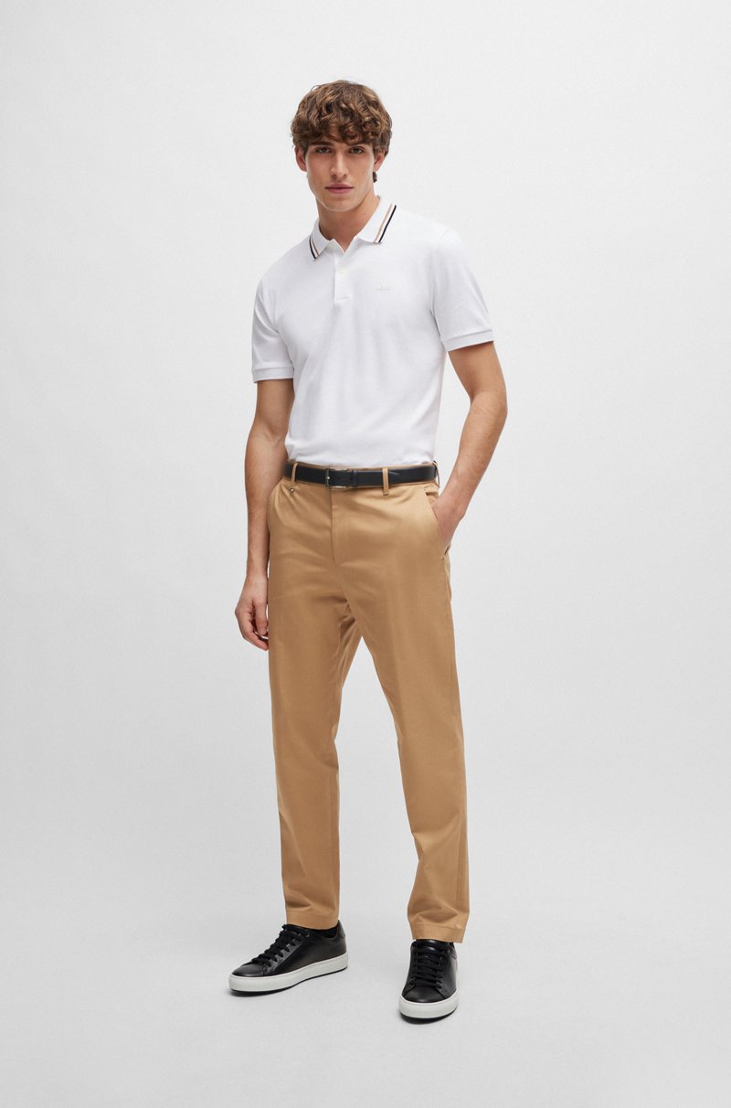 Hugo Boss Polo Slim Fit De Algodón Con Cuello A Rayas