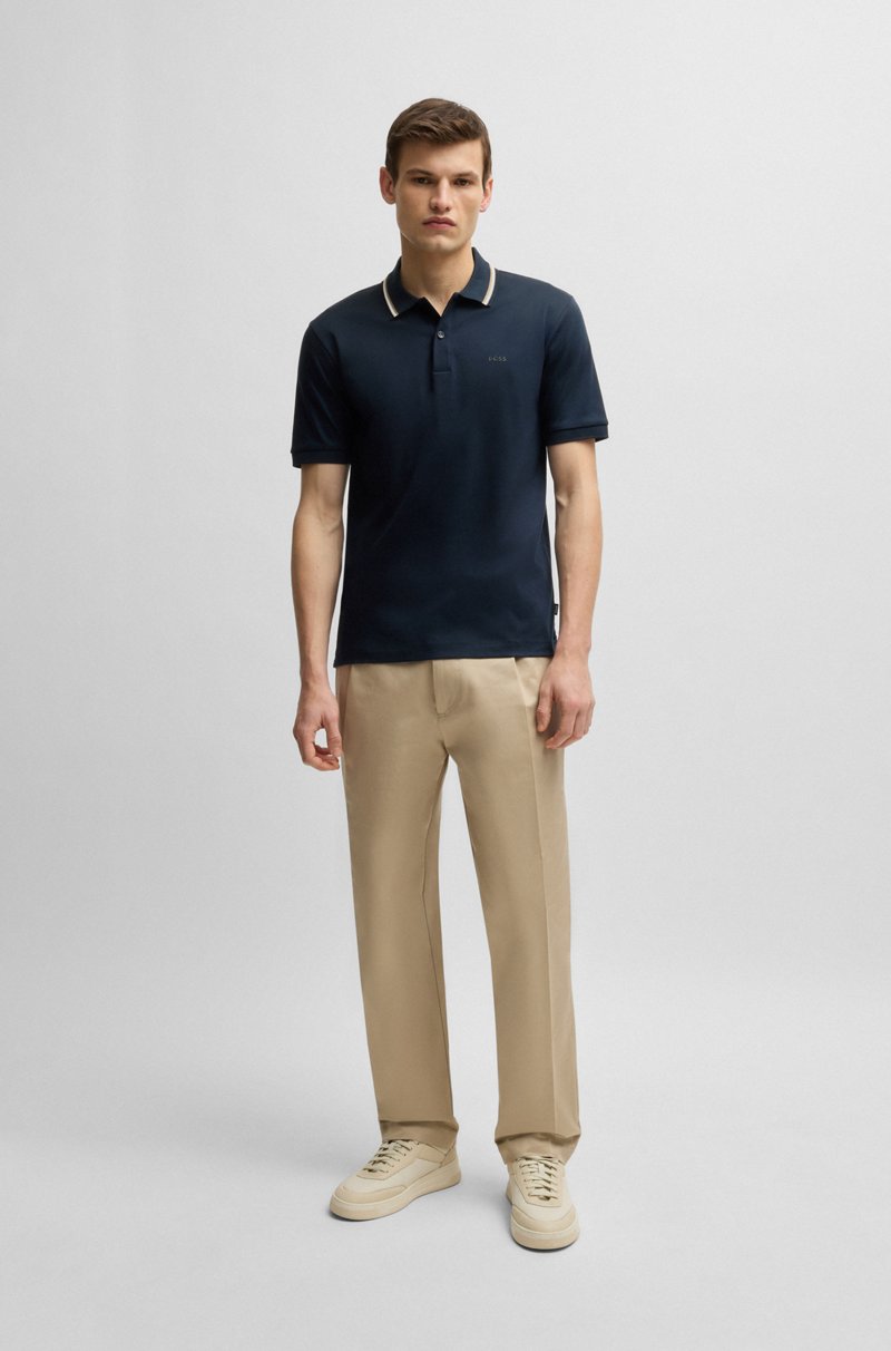 Hugo Boss Polo Slim Fit De Algodón Con Cuello A Rayas