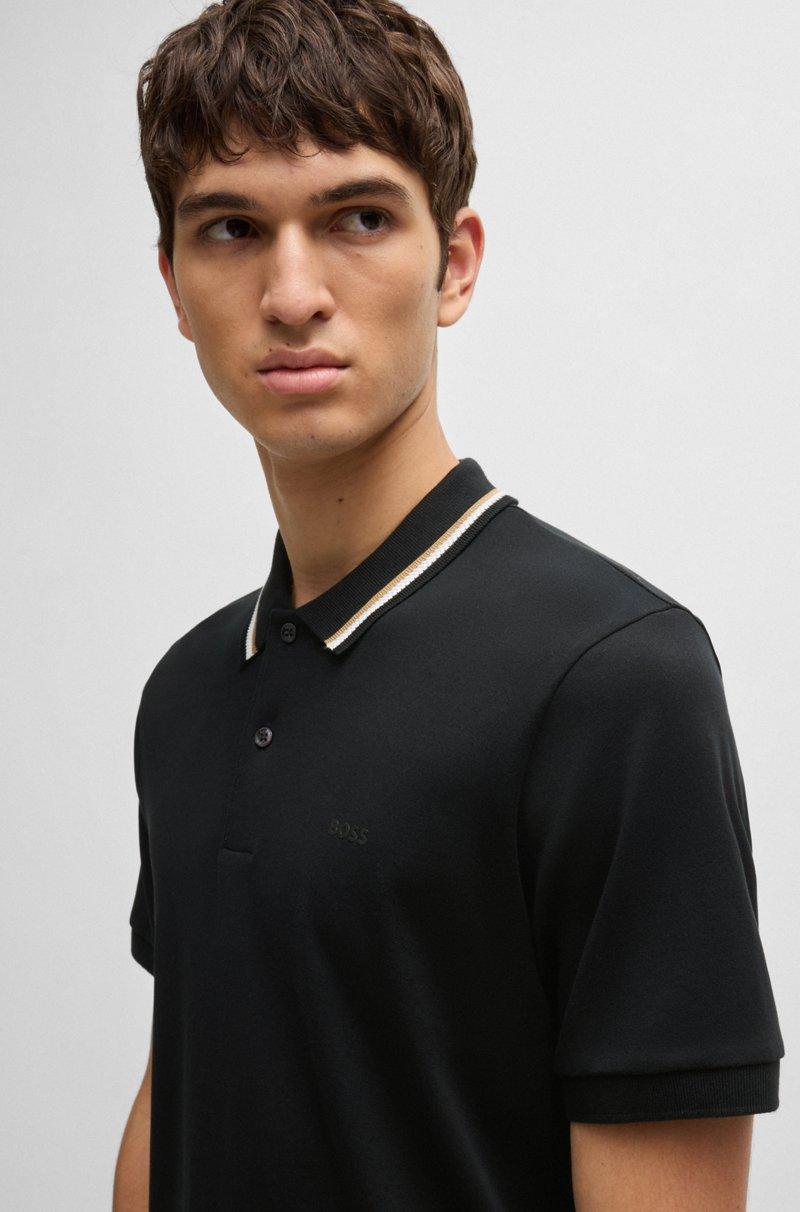 Hugo Boss Polo Slim Fit De Algodón Con Cuello A Rayas