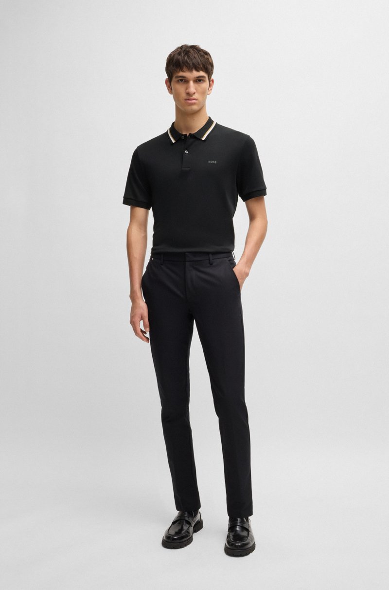 Hugo Boss Polo Slim Fit De Algodón Con Cuello A Rayas
