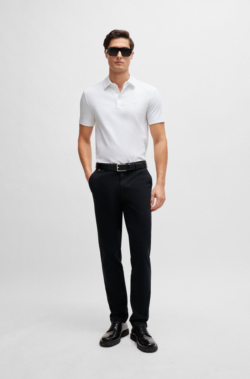 Hugo Boss Polo Slim Fit De Algodón Con Logo De Goma