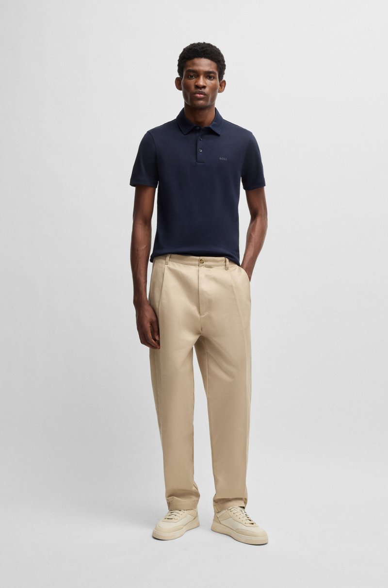 Hugo Boss Polo Slim Fit De Algodón Con Logo De Goma