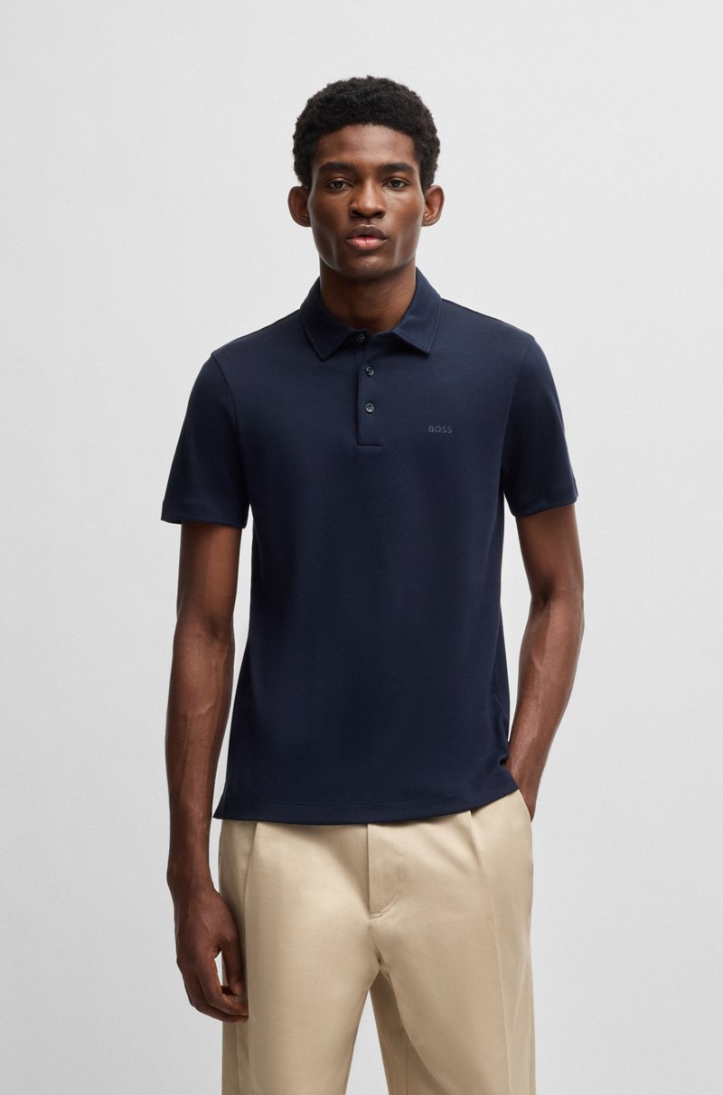 Hugo Boss Polo slim fit de algodón con logo de goma