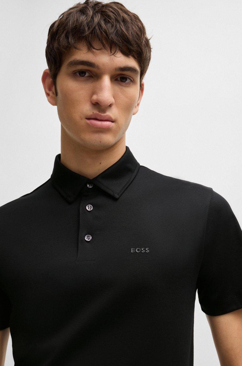 Hugo Boss Polo Slim Fit De Algodón Con Logo De Goma