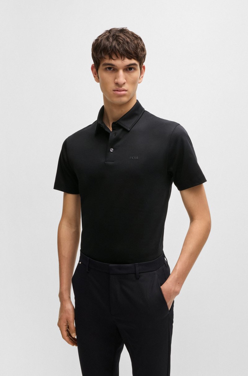 Hugo Boss Polo slim fit de algodón con logo de goma