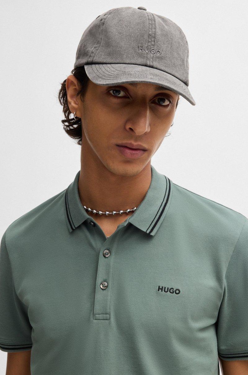 Hugo Boss Polo Slim Fit De Algodón Elástico Con Logo Estampado