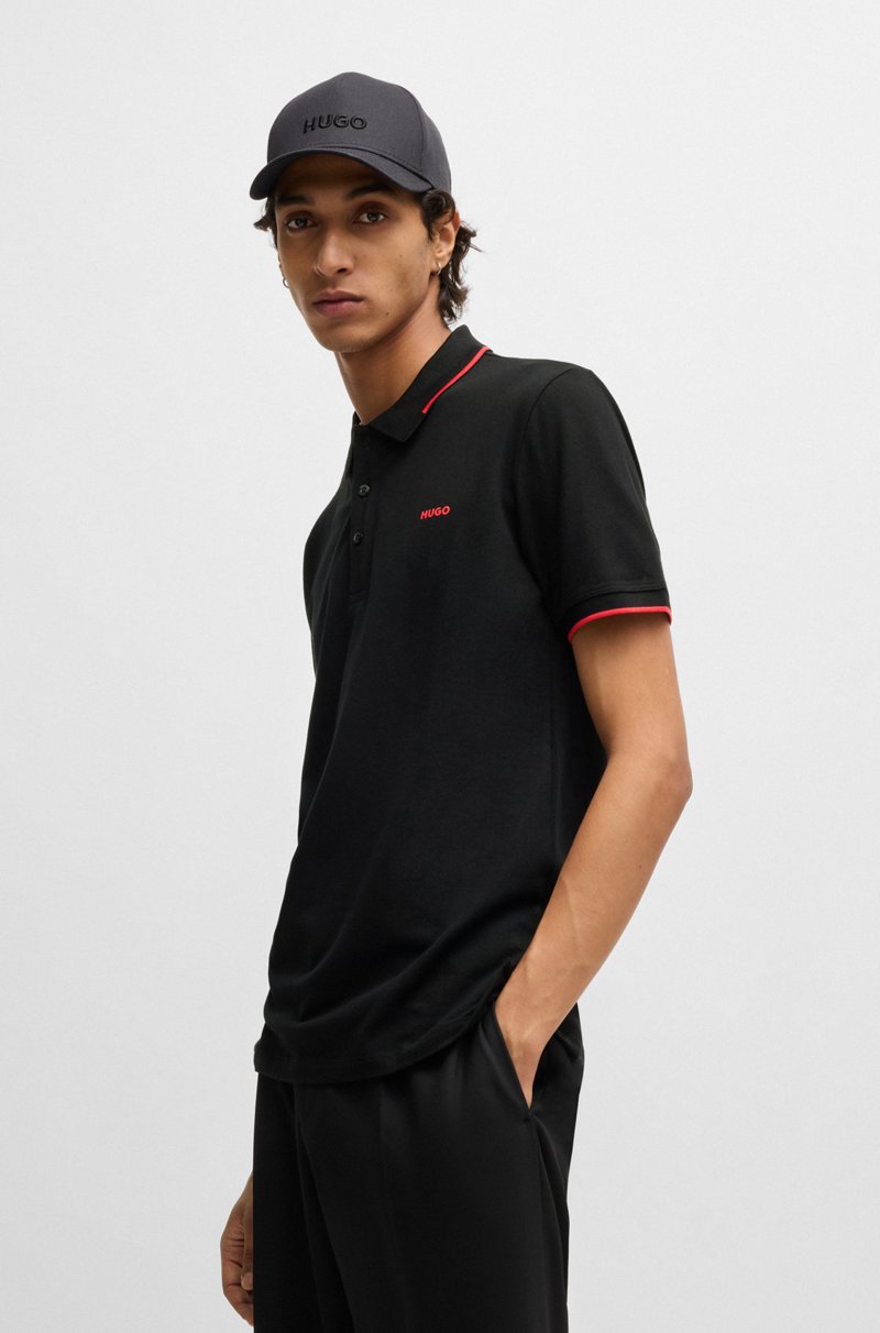 Hugo Boss Polo slim fit de algodón elástico con logo estampado