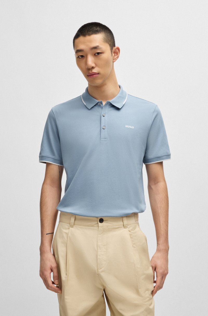 Hugo Boss Polo slim fit de algodón elástico con logo estampado