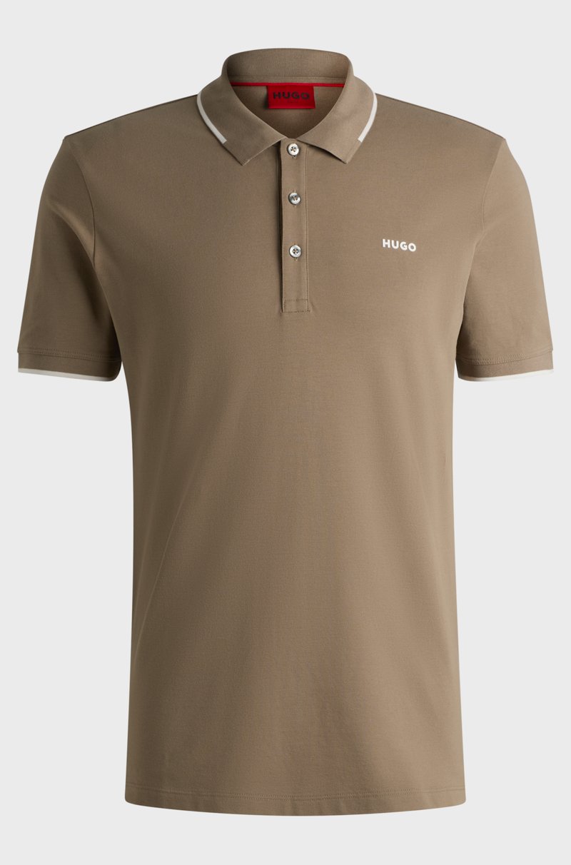 Hugo Boss Polo slim fit de algodón elástico con logo estampado