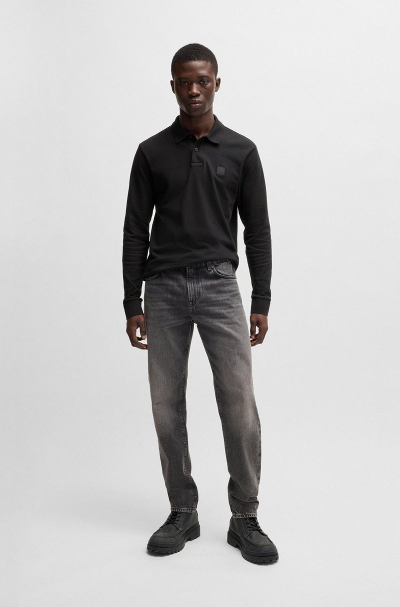 Hugo Boss Polo Slim Fit De Algodón Elástico Con Parche De Logo