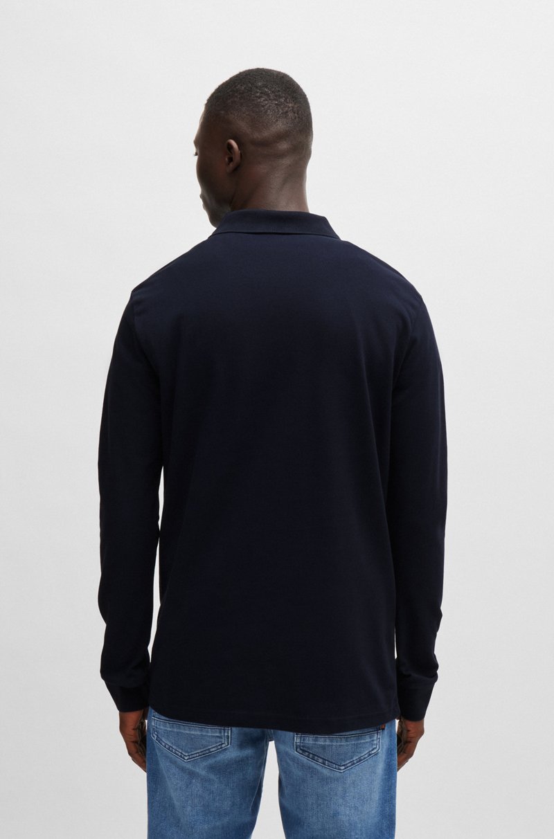 Hugo Boss Polo Slim Fit De Algodón Elástico Con Parche De Logo