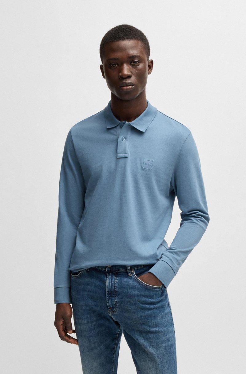 Hugo Boss Polo slim fit de algodón elástico con parche de logo