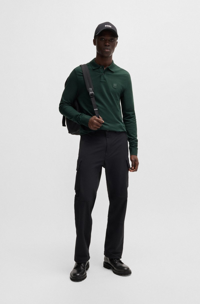 Hugo Boss Polo Slim Fit De Algodón Elástico Con Parche De Logo