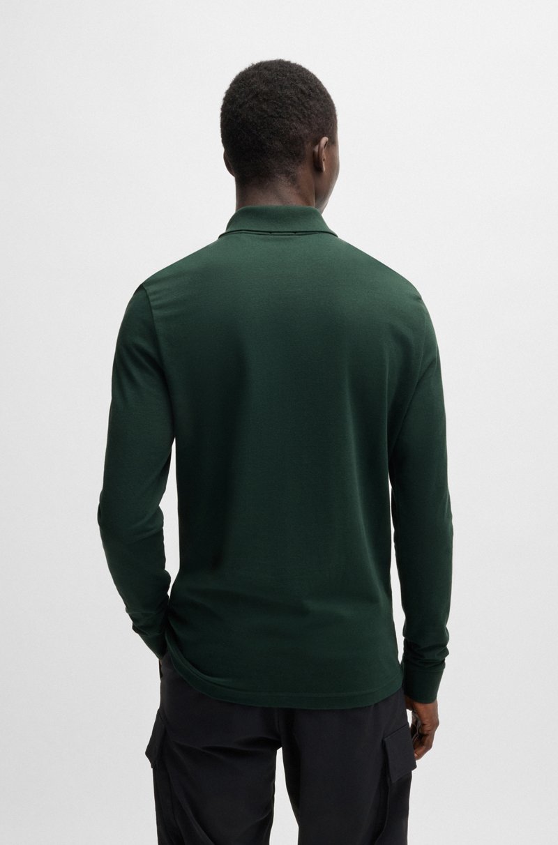 Hugo Boss Polo Slim Fit De Algodón Elástico Con Parche De Logo