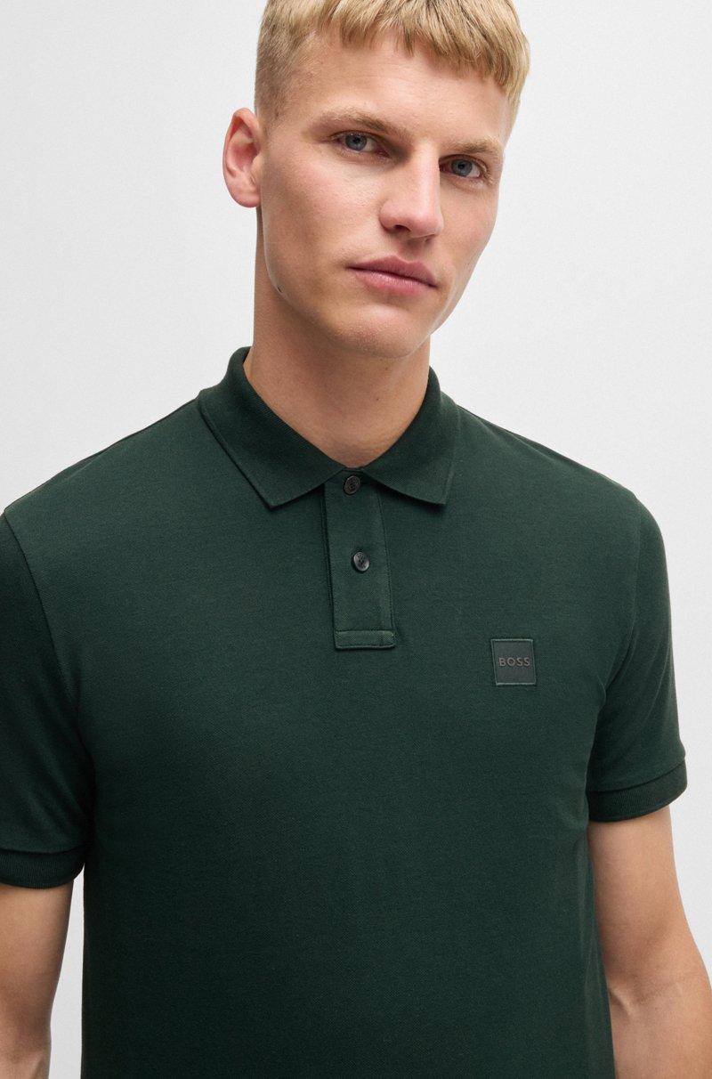 Hugo Boss Polo Slim Fit De Algodón Elástico Con Parche De Logo