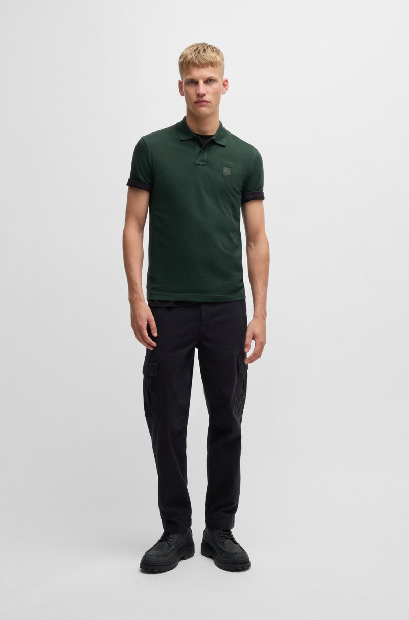 Hugo Boss Polo Slim Fit De Algodón Elástico Con Parche De Logo