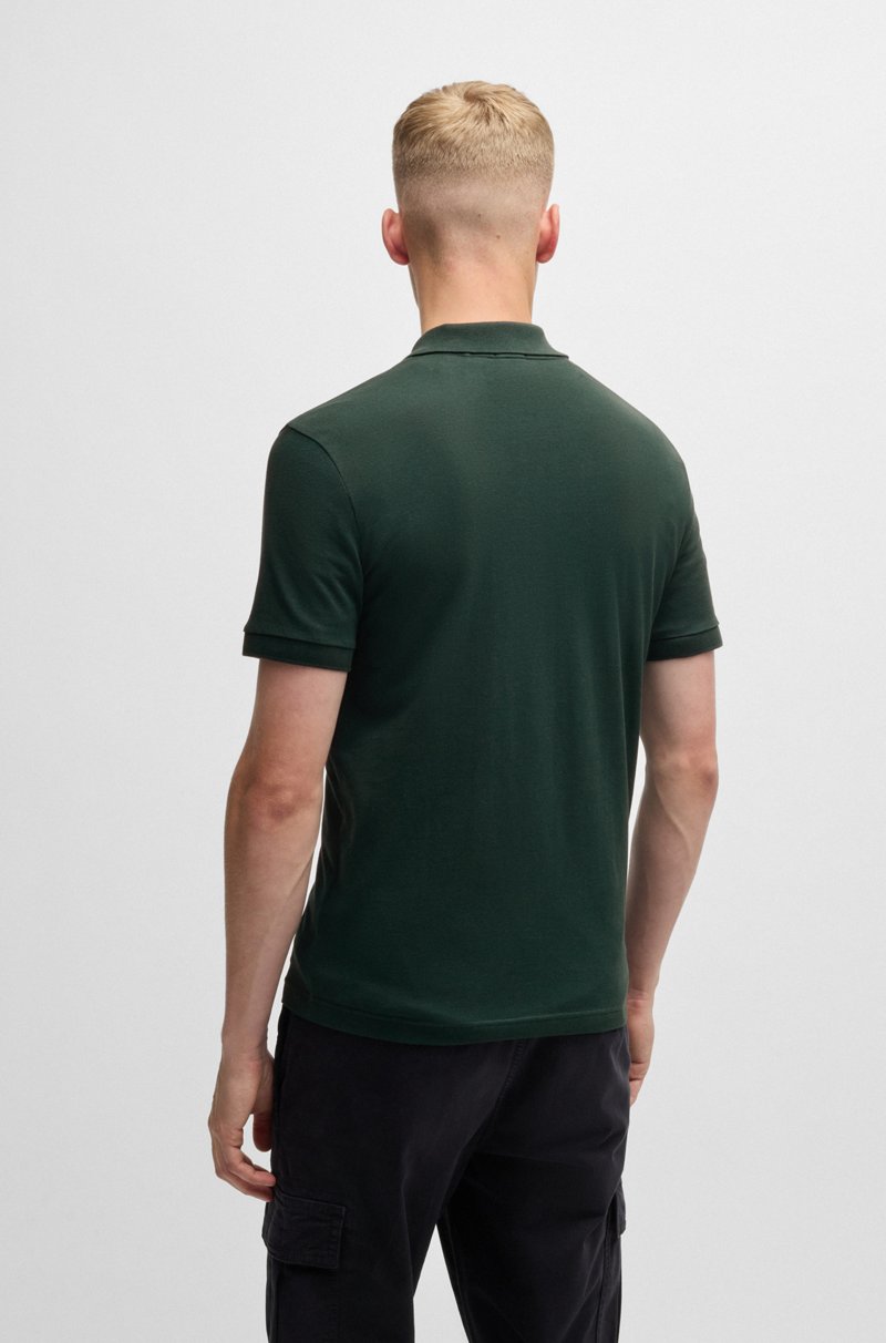 Hugo Boss Polo Slim Fit De Algodón Elástico Con Parche De Logo