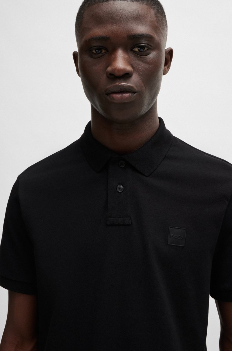 Hugo Boss Polo Slim Fit De Algodón Elástico Con Parche De Logo