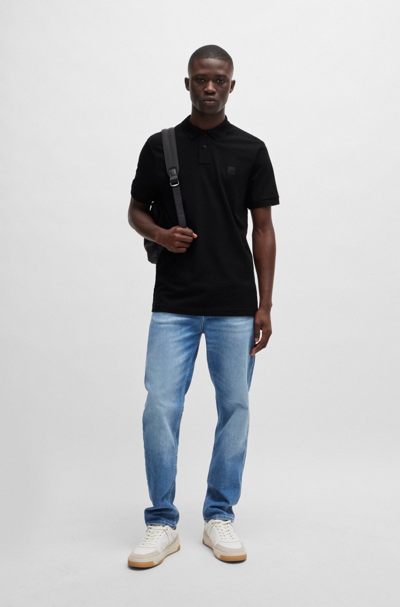 Hugo Boss Polo Slim Fit De Algodón Elástico Con Parche De Logo