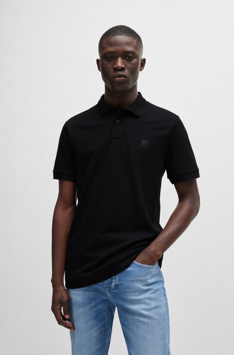 Hugo Boss Polo slim fit de algodón elástico con parche de logo