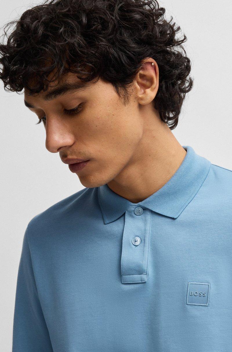 Hugo Boss Polo Slim Fit De Algodón Elástico Con Parche De Logo