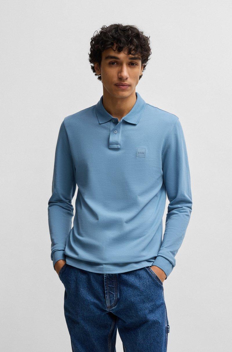 Hugo Boss Polo slim fit de algodón elástico con parche de logo