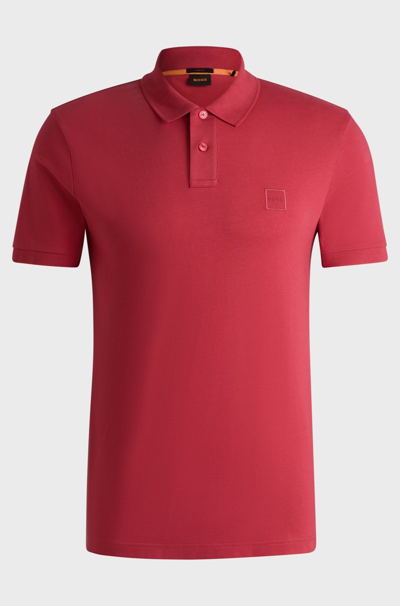 Hugo Boss Polo slim fit de algodón elástico con parche de logo