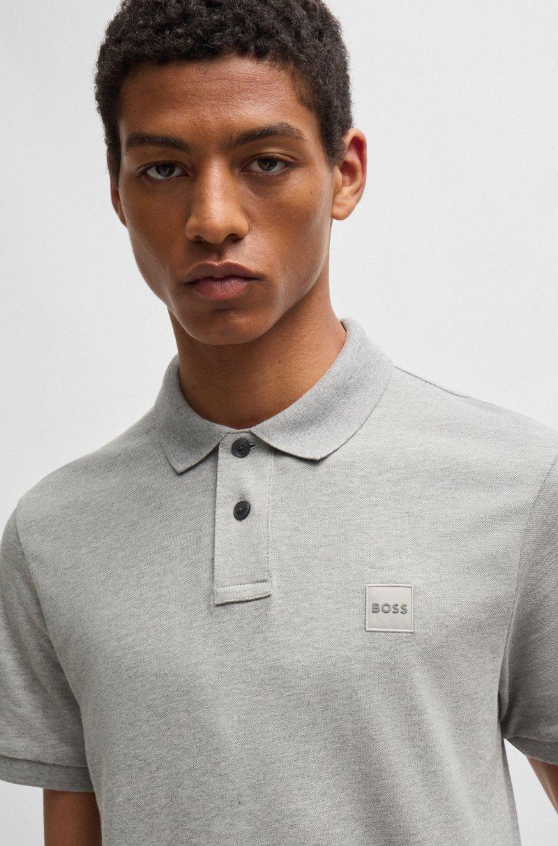 Hugo Boss Polo Slim Fit De Algodón Elástico Con Parche De Logo