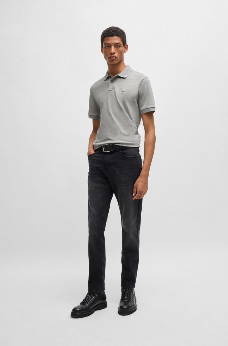 Hugo Boss Polo Slim Fit De Algodón Elástico Con Parche De Logo