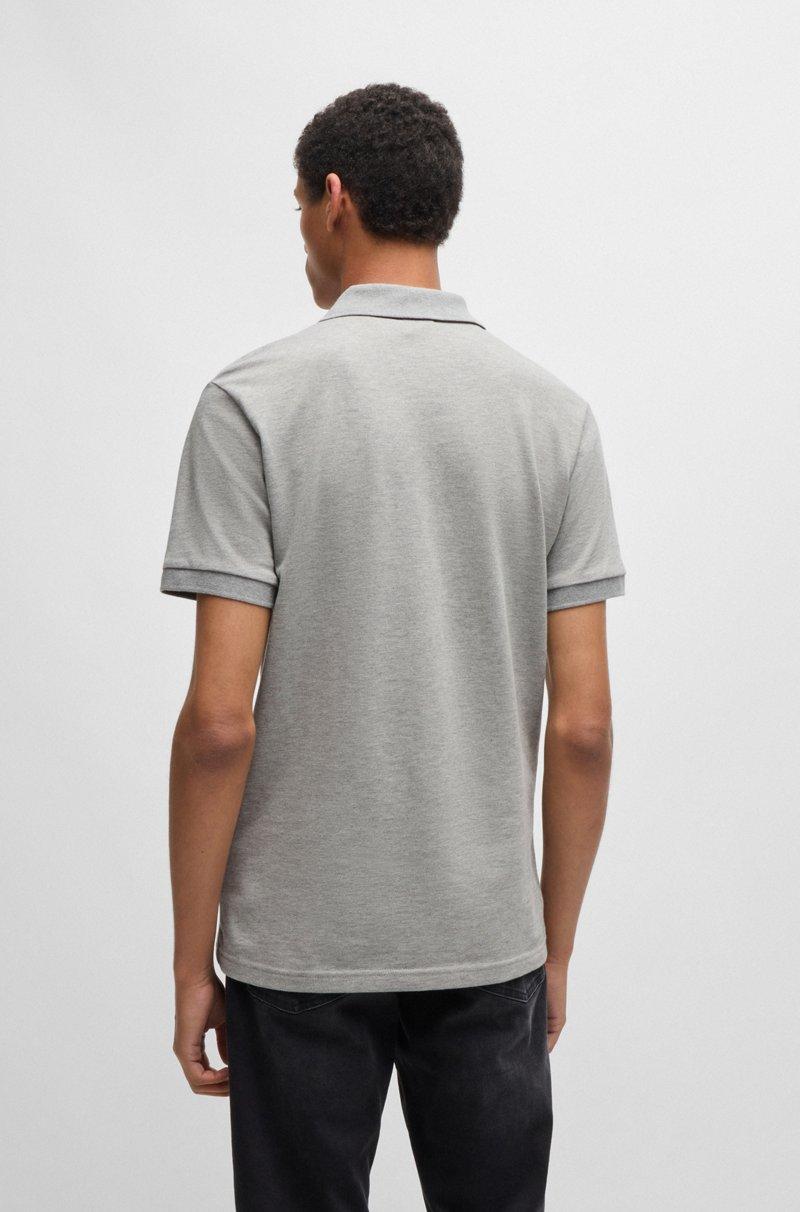 Hugo Boss Polo Slim Fit De Algodón Elástico Con Parche De Logo