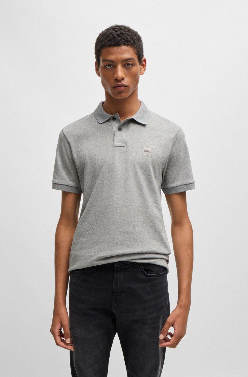 Hugo Boss Polo slim fit de algodón elástico con parche de logo