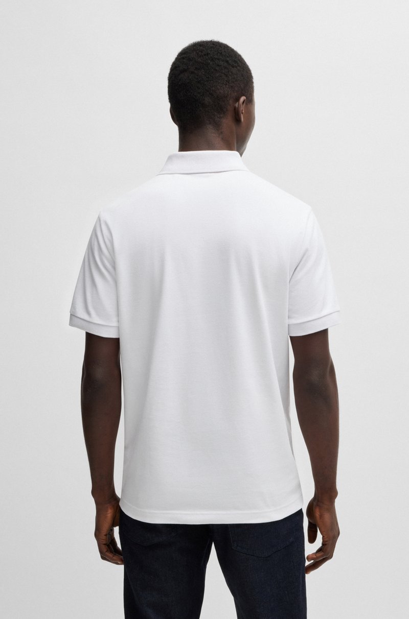 Hugo Boss Polo Slim Fit De Algodón Elástico Con Parche De Logo