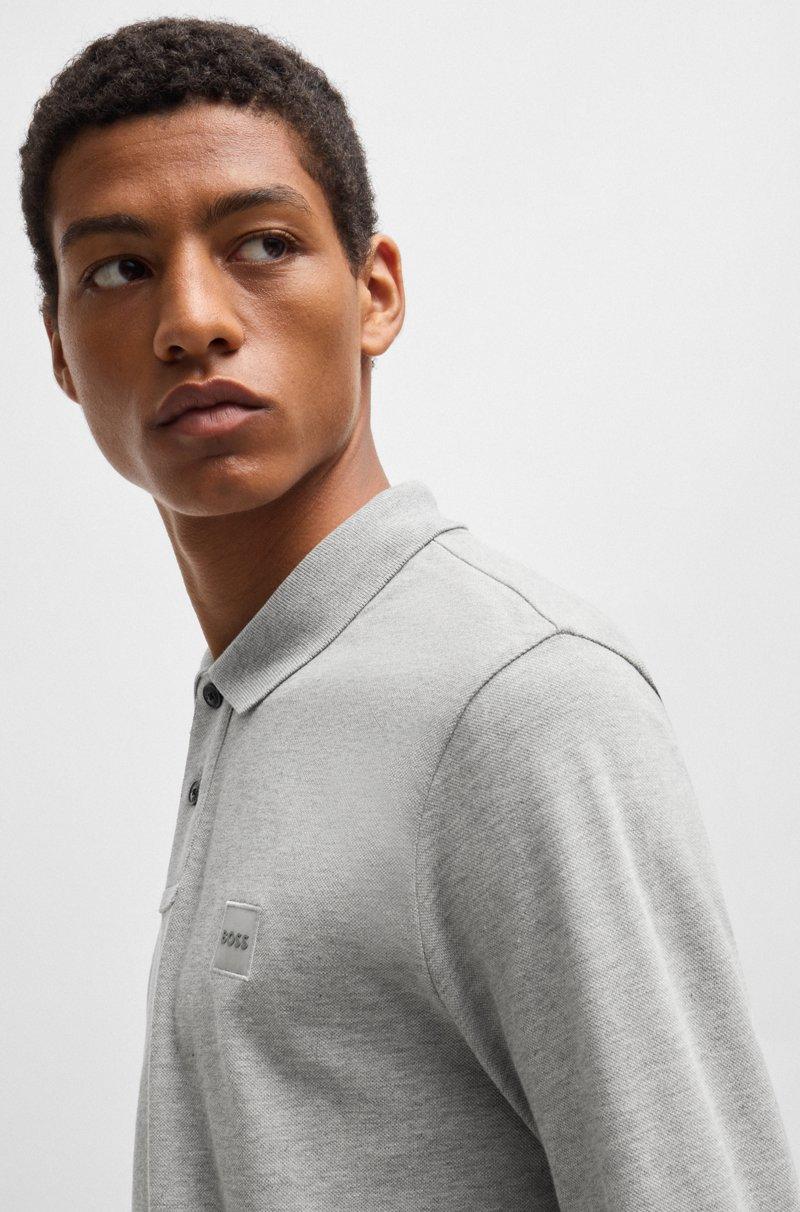 Hugo Boss Polo Slim Fit De Algodón Elástico Con Parche De Logo
