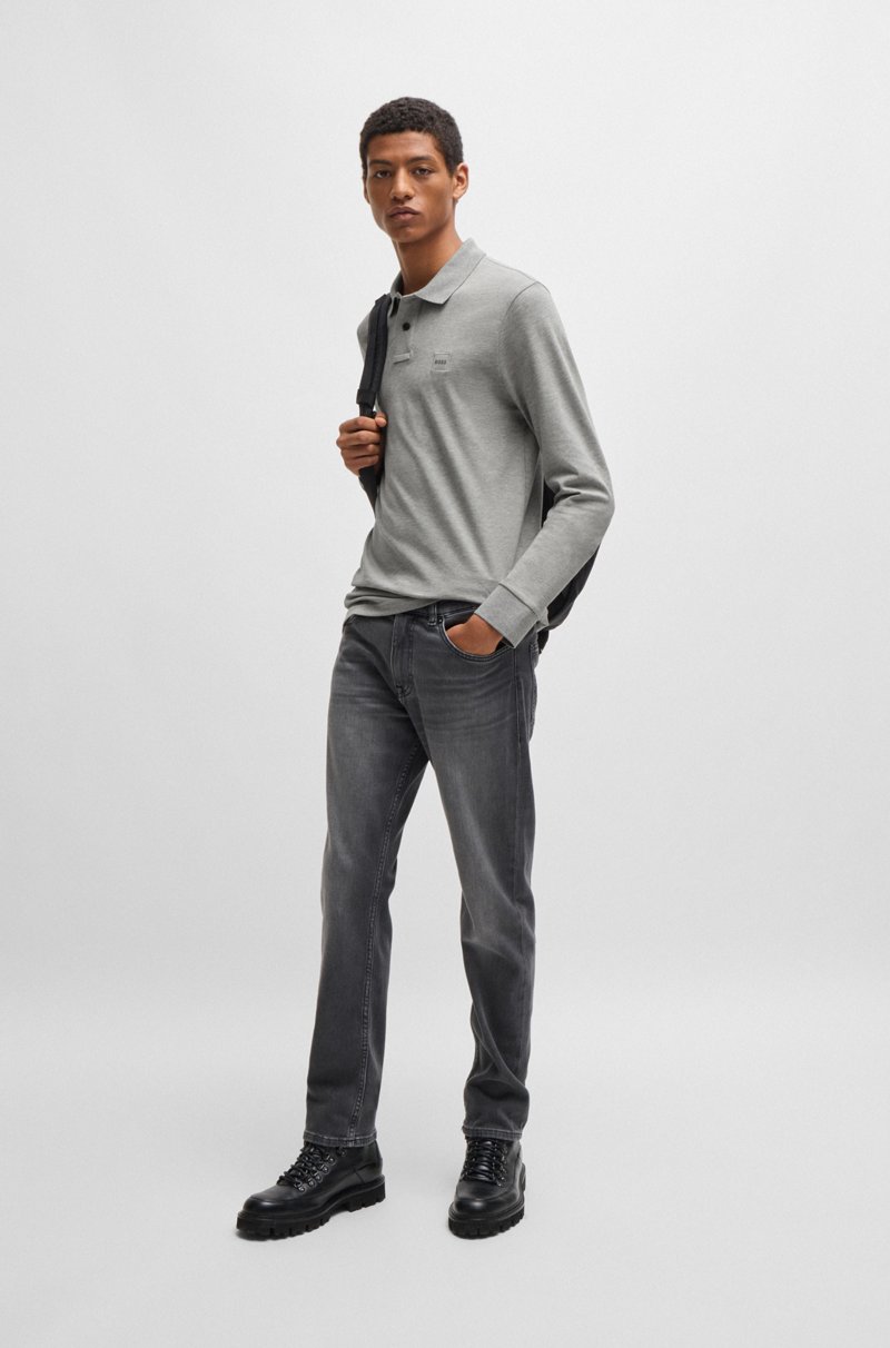 Hugo Boss Polo Slim Fit De Algodón Elástico Con Parche De Logo