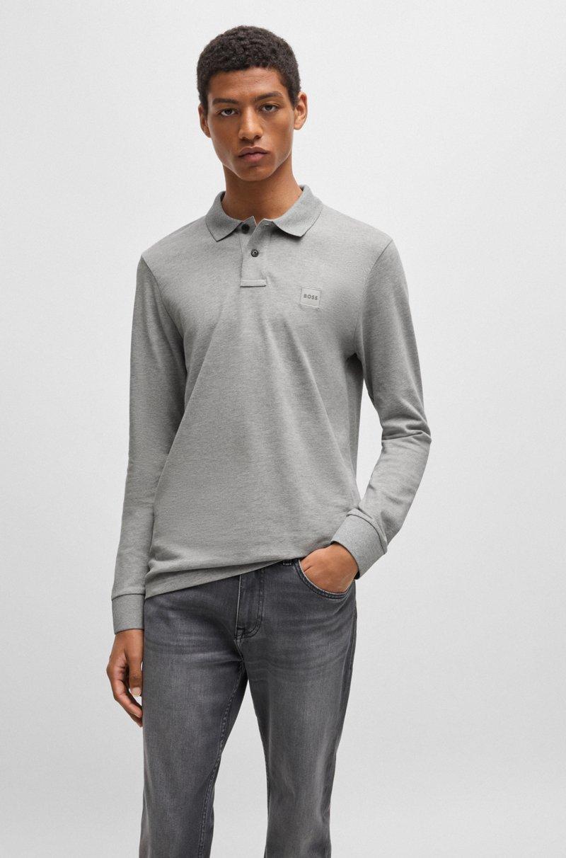 Hugo Boss Polo slim fit de algodón elástico con parche de logo