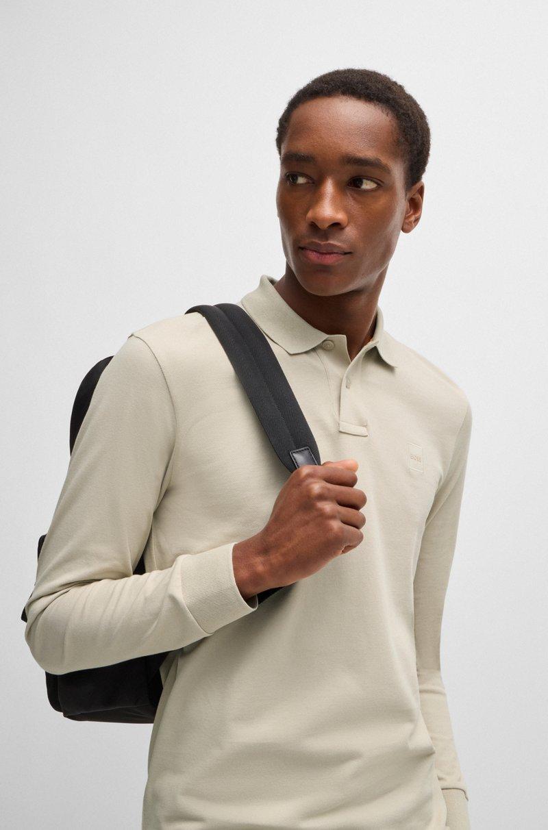 Hugo Boss Polo Slim Fit De Algodón Elástico Con Parche De Logo