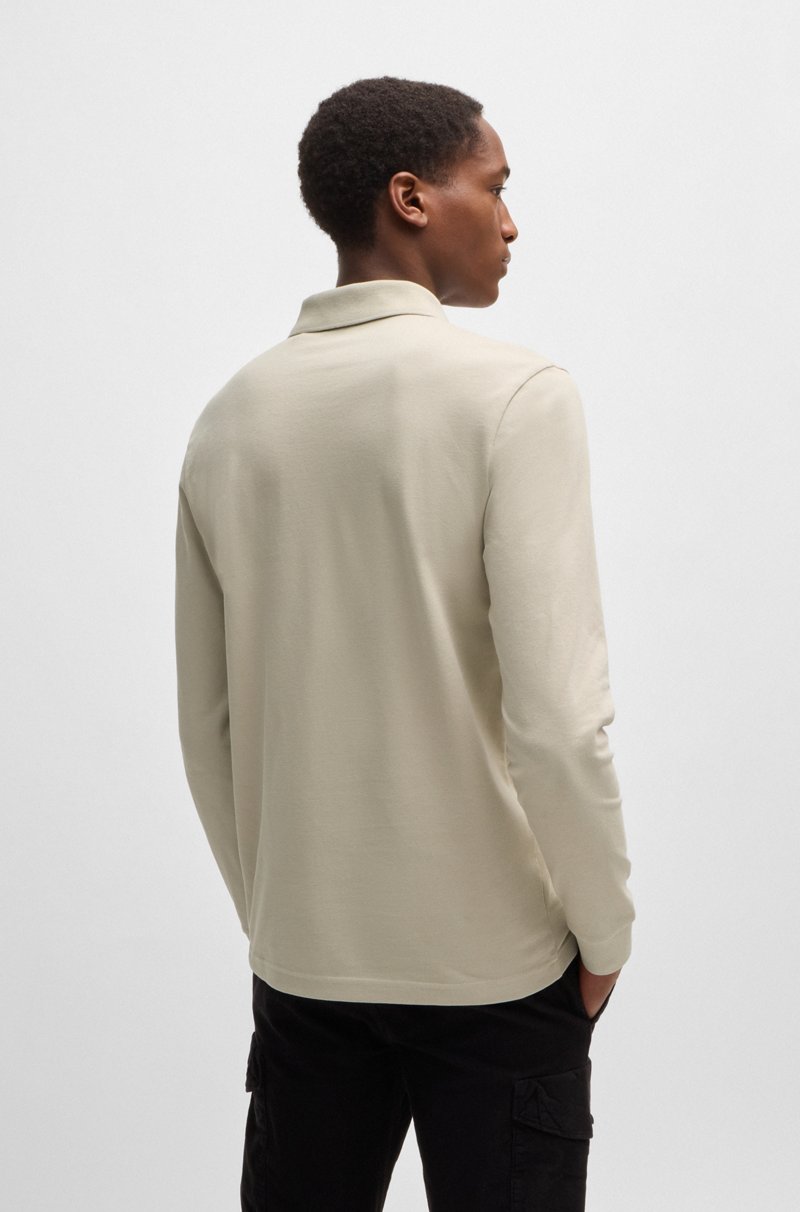Hugo Boss Polo Slim Fit De Algodón Elástico Con Parche De Logo